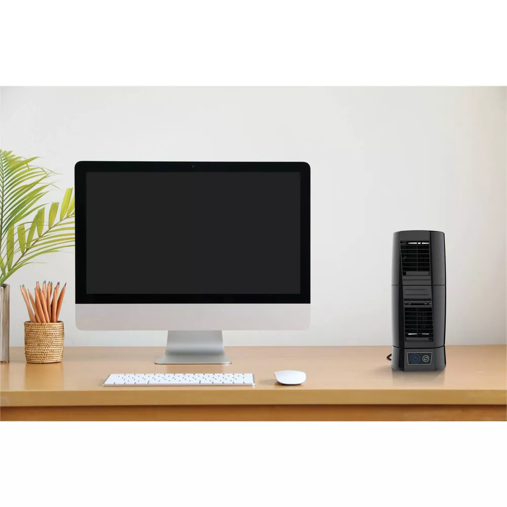 2 Speed Desktop Oscillating Tower Fan 360° Pivoting Head
